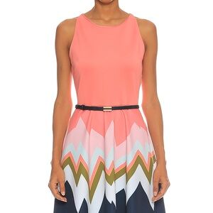 Chic Sleeveless Chevron Dress